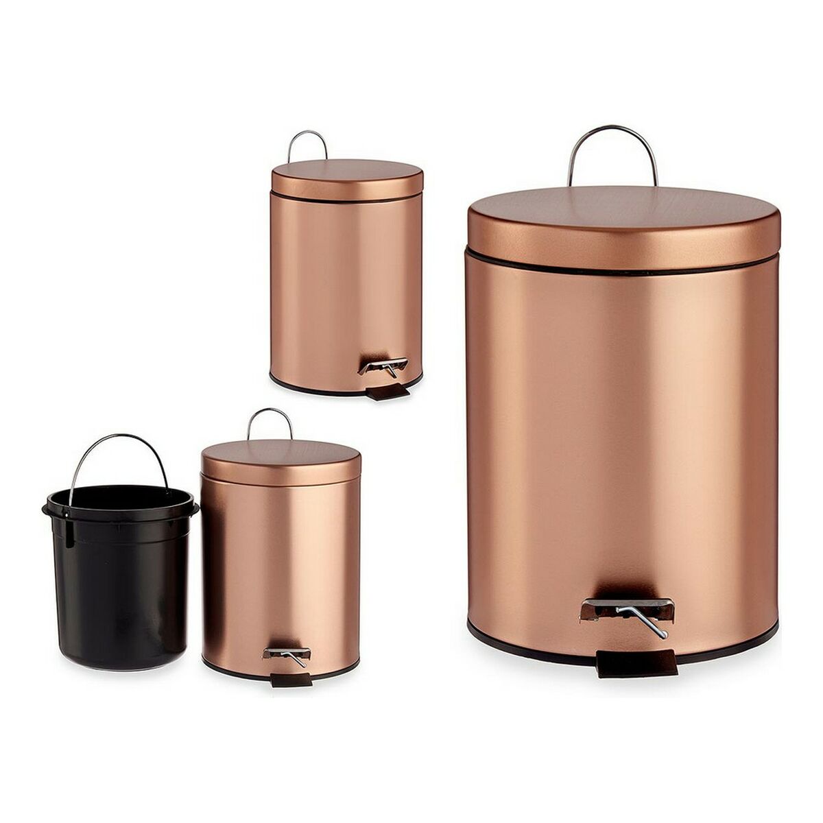 Papirkurv med pedal Berilo Kobber 5 L